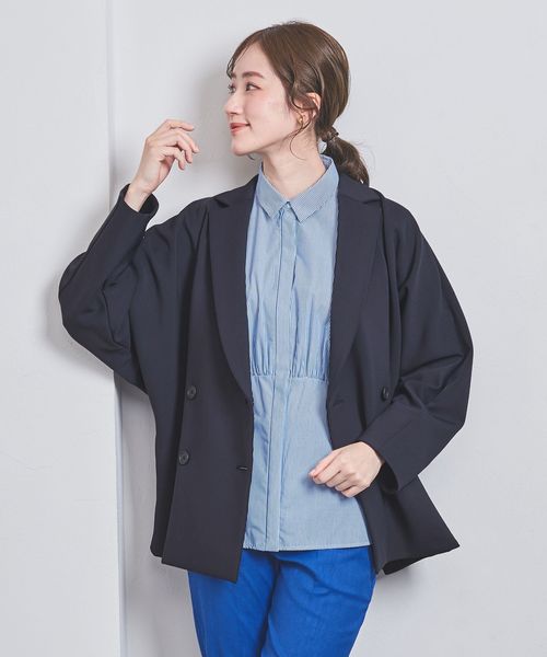 美品　ユナイテッドアローズ　ドルマンスリーブジャケット　ネイビー ドルマンスリーブ ジャケット