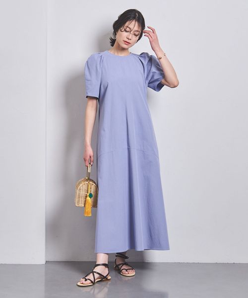 オープンバック パフスリーブ ワンピース