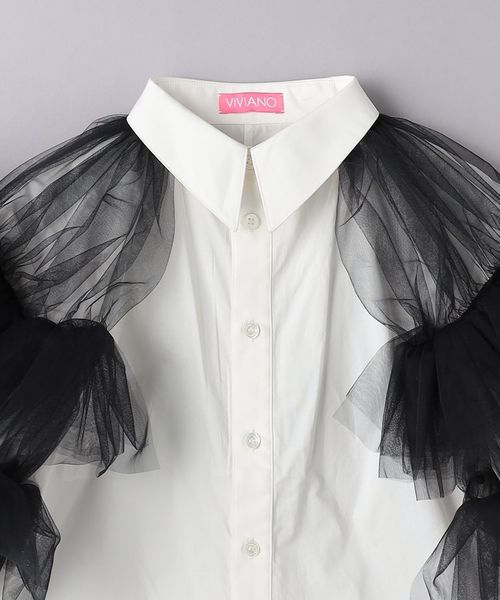 【VIVIANO】　22AW チュールブラウス 中古・古着通販】VIVIANO (ヴィヴィアーノ) チュールブラウス