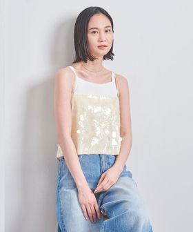 ビューティ＆ユース　スパンコールキャミ　2WAY 美品 BEAUTY&YOUTHスパンコールキャミソール -2WAY