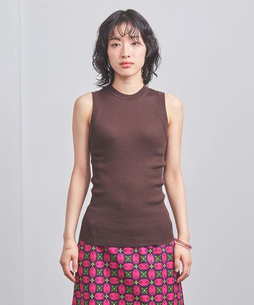 SACRA＞リブ ノースリーブ ニット 