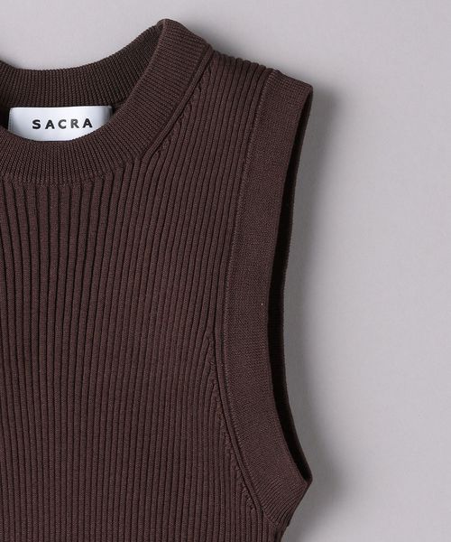 SACRA ノースリーブニット SACRA＞リブ ノースリーブ ニット