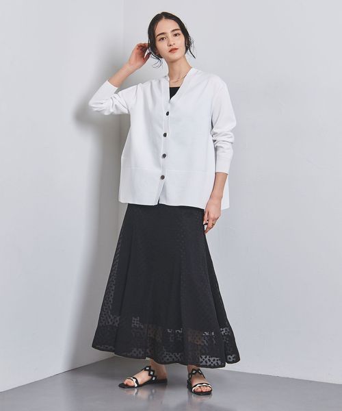 【美品】 ユナイテッドアローズ　2024 ミニマル 2WAY カーディガン 2024美品◯ユナイテッドアローズ ミニマル2WAYカーディガン ホワイト