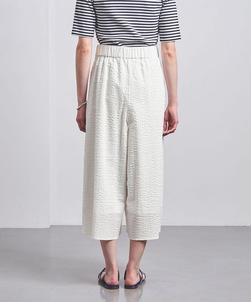 ワッフル クロップド パンツ WHITE
