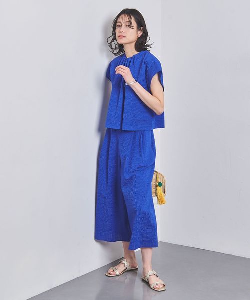 ワッフル クロップド パンツ WHITE