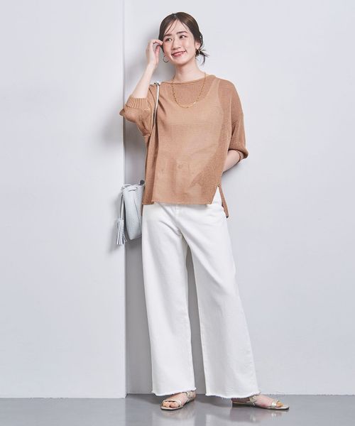 ペーパー ショートスリーブ ニット 