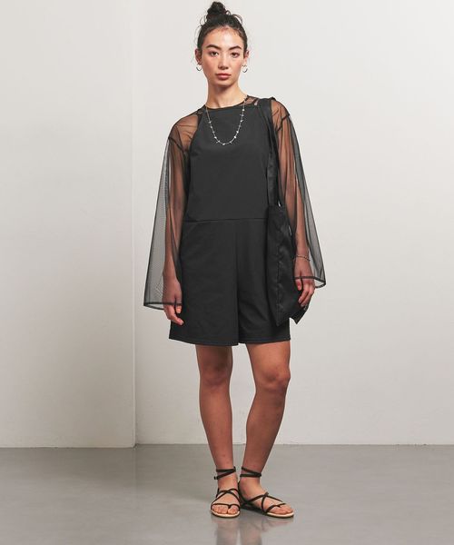【新品タグ付き】TO UNITED ARROWS ショート オールインワン 黒 TO UNITED ARROWS＞ショート オールインワン/ビーチウエア