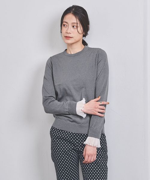UNITED ARROWS オーガンジープリーツ 4WAY ニット グレー オーガンジープリーツ 4WAY ニット