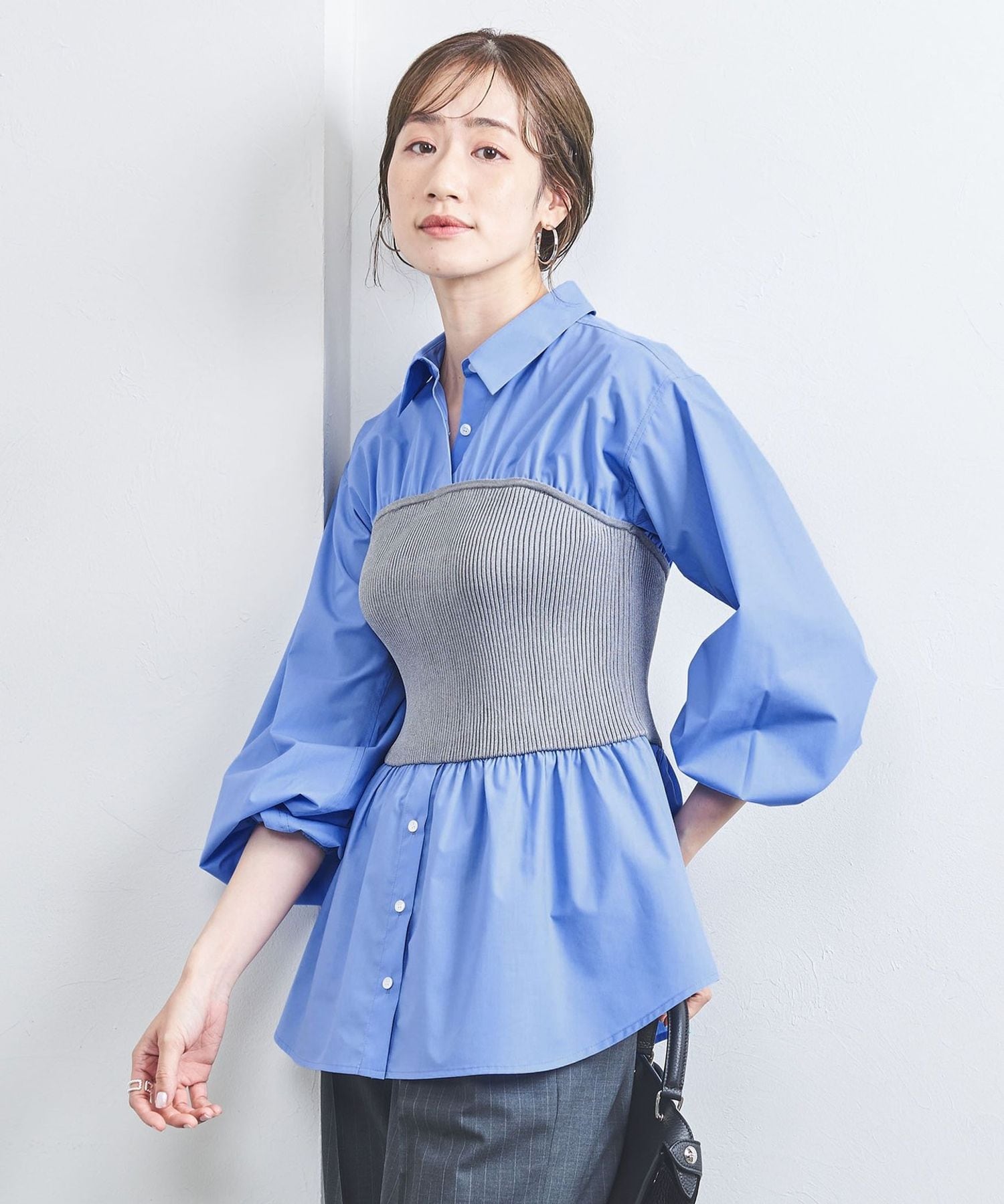 UNITED ARROWS ニットビスチェ コンビ シャツ ブラウス ホワイト UNITED ARROWS（ユナイテッドアローズ）の「ニットビスチェ