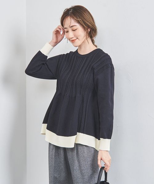 新品未使用UNITED ARROWS ペプラム ロングスリーブ ニットワンピース UNITED ARROWS（ユナイテッドアローズ）の「ペプラム ロング