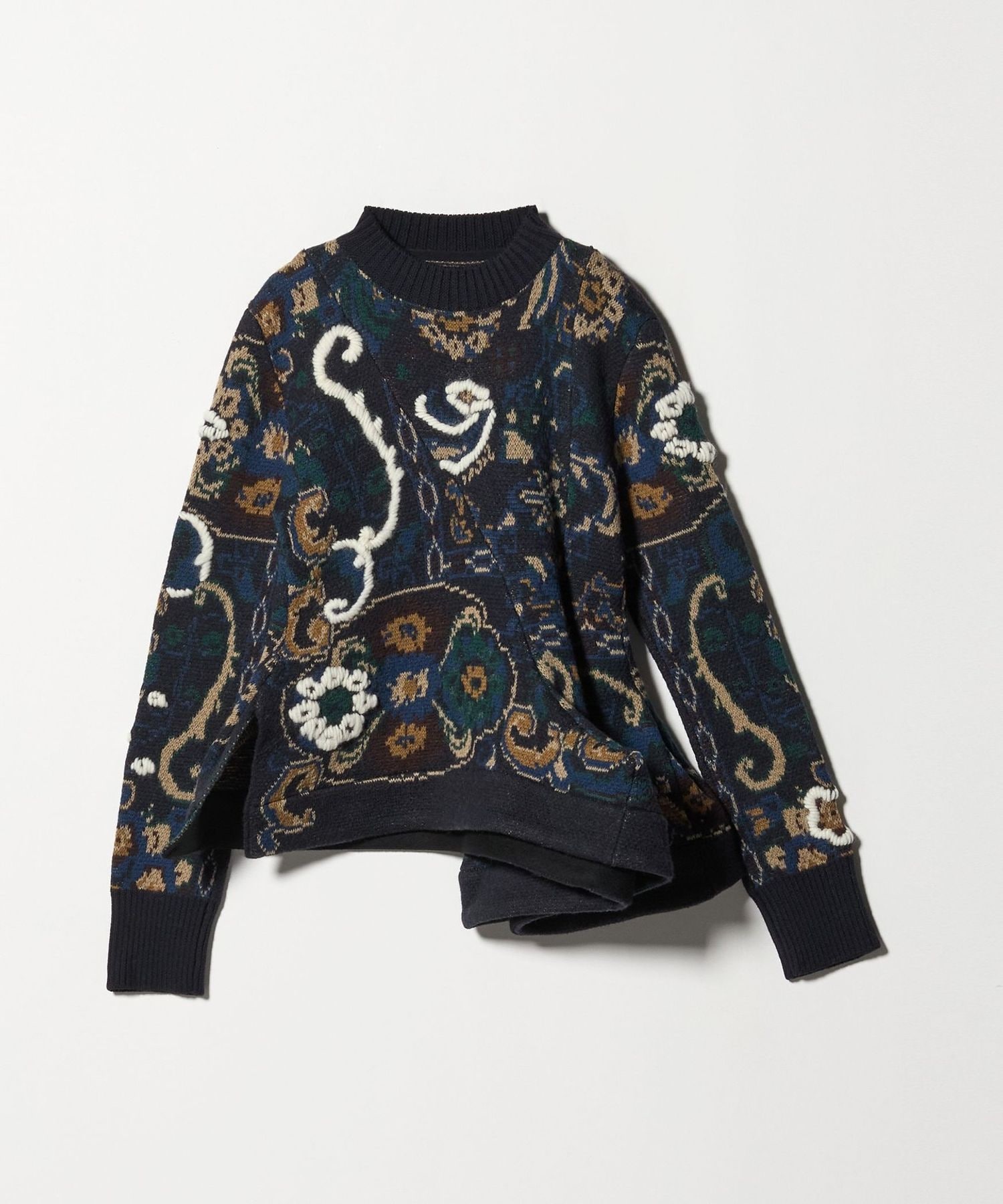 Sacai サカイ sacai カーディガン 2 ネイビー アシンメトリー 変形 