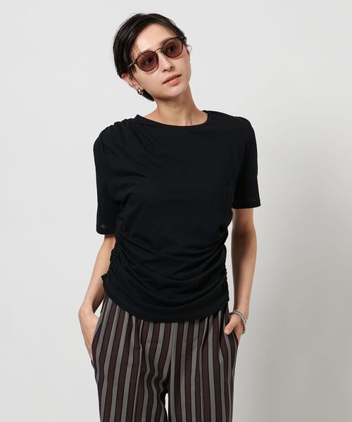 UNITED ARROWS/アシンメトリー ギャザー ショートスリーブカットソー/Tシャツ / カットソー