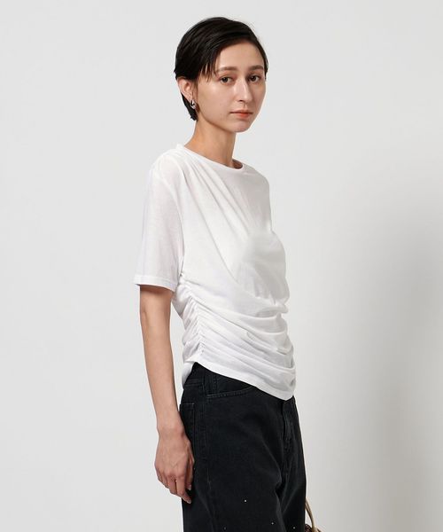 UNITED ARROWS/アシンメトリー ギャザー ショートスリーブカットソー/Tシャツ / カットソー