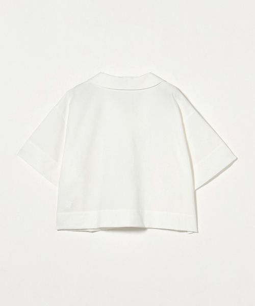 エアリー オープンカラー 五分袖 シャツ WHITE