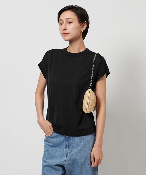 UNITED ARROWS/ミニハイネック フレンチスリーブ ニット ―ウォッシャブル―/ニット / セーター