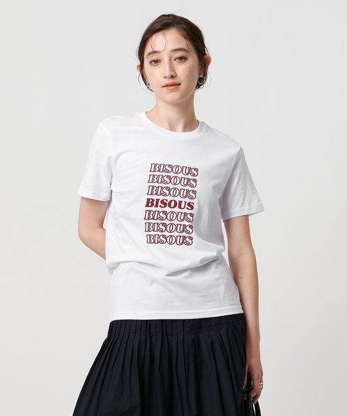tシャツ 「Les Petits Basics」BISOUS プリントTシャツ レディース Les Petits Basics tシャツ 「Les Basics」BISOUS プリントT