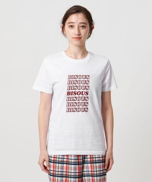 tシャツ 「Les Petits Basics」BISOUS プリントTシャツ レディース Les Petits Basics tシャツ 「Les Basics」BISOUS プリントT