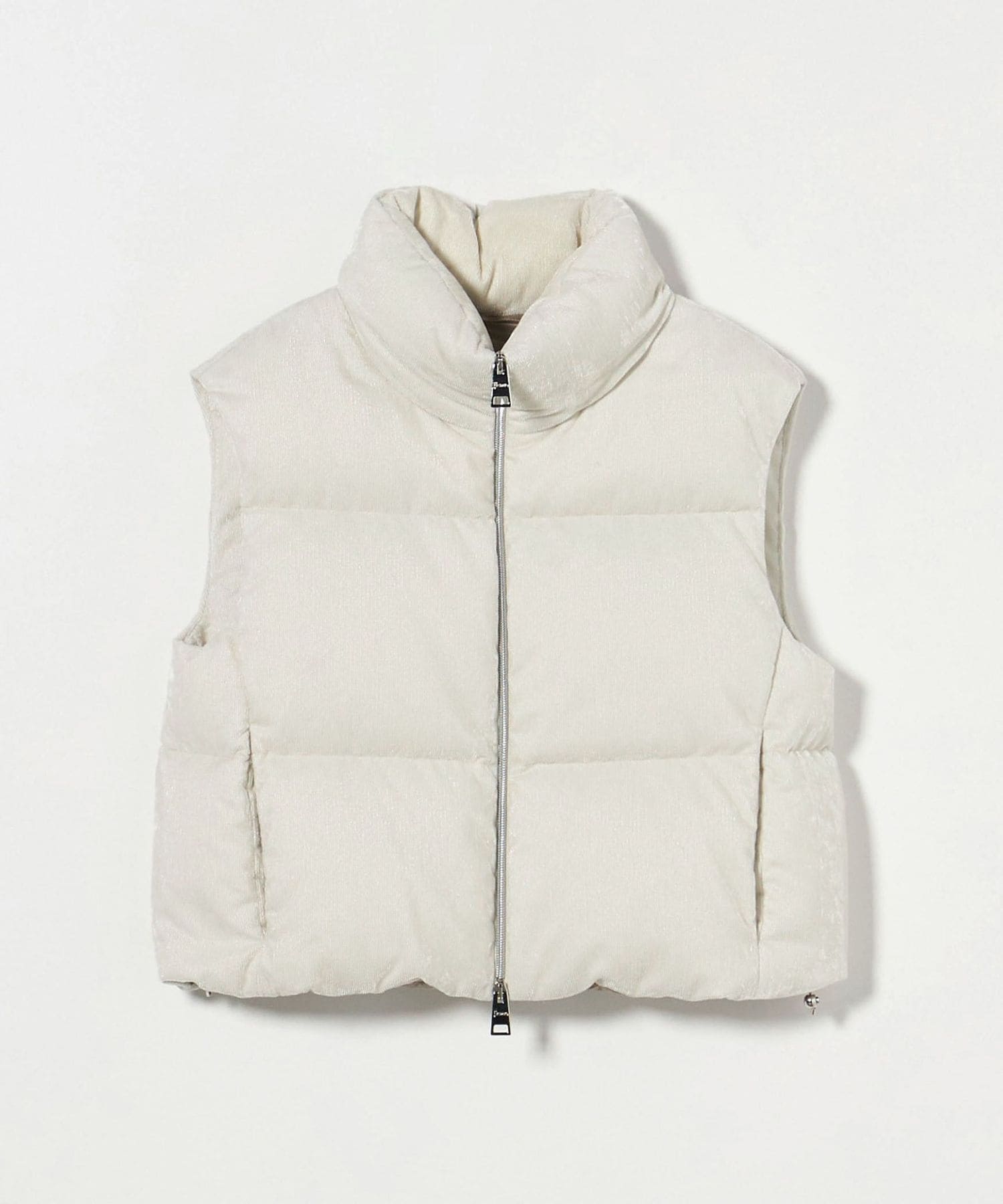 HERNO＞ラメ ダウンベスト Herno アイボリー ベスト ショートスリーブ