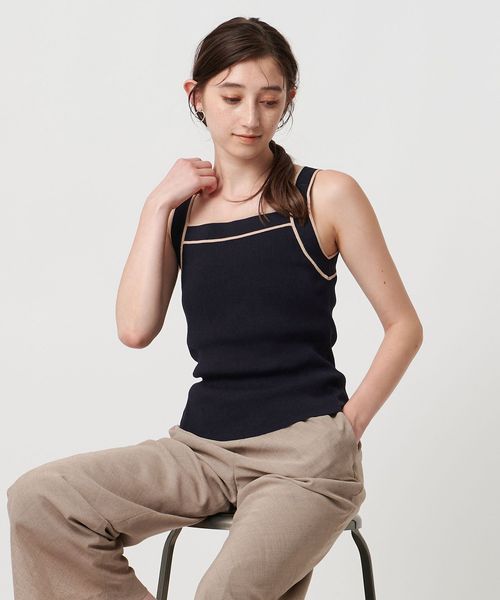 UNITED ARROWS/リブスクエアネック パイピングキャミソール ― ウォッシャブル ―/タンクトップ / キャミソール