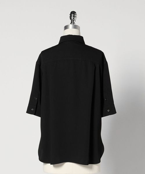 UNITED ARROWS ツイルVカラーシャツジャケット ブラック UNITED ARROWS ツイルVカラーシャツジャケット ブラック