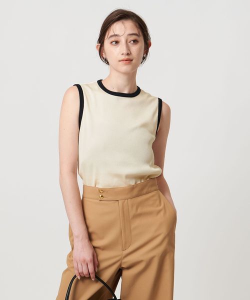UNITED ARROWS/リブバイカラーパイピング ノースリーブカットソー/Tシャツ / カットソー