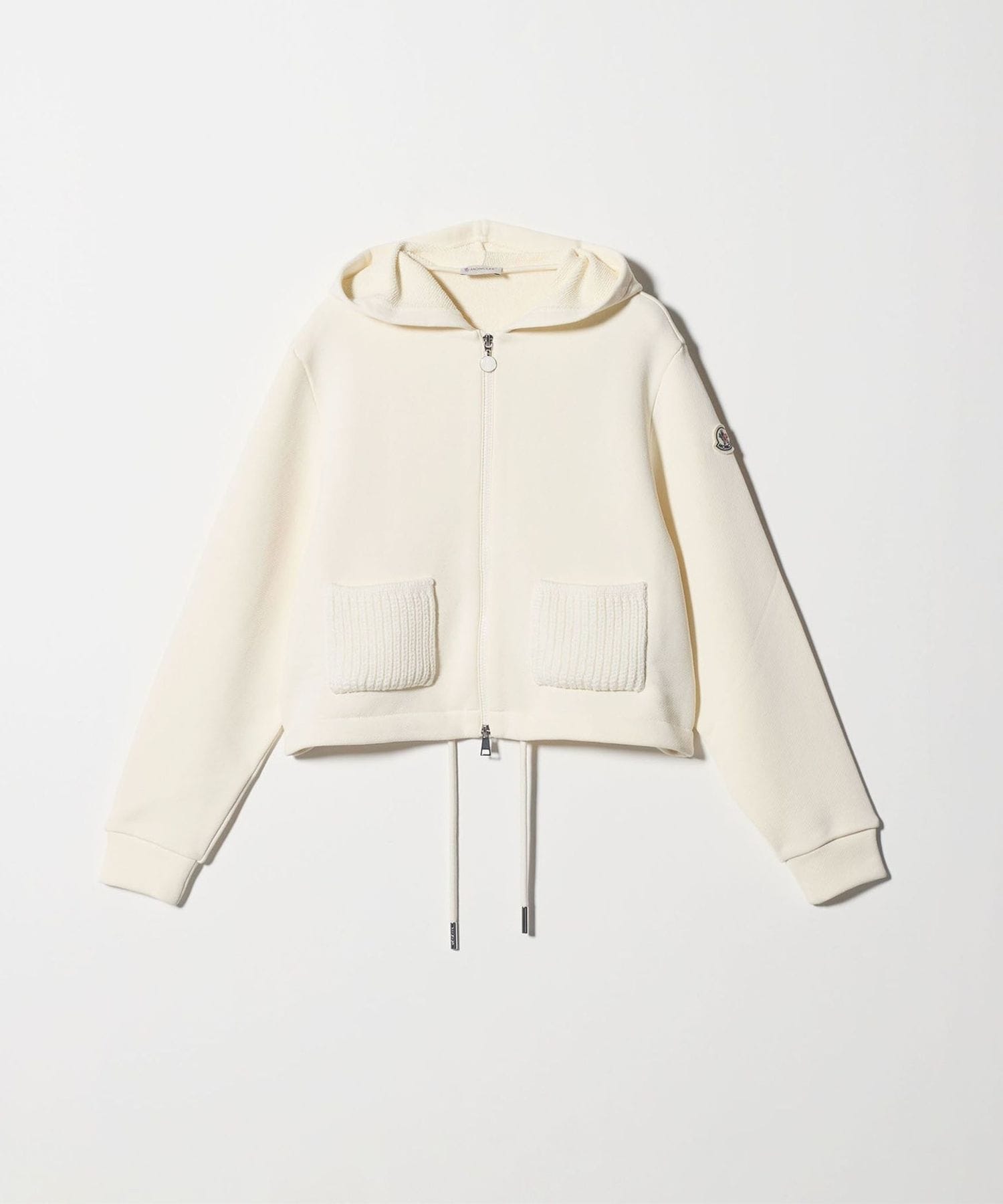 MONCLER☆袖ロゴパッチ フード ジップ パーカー フーディ MONCLER ロゴ プリント サイドジップ ポケット パーカー