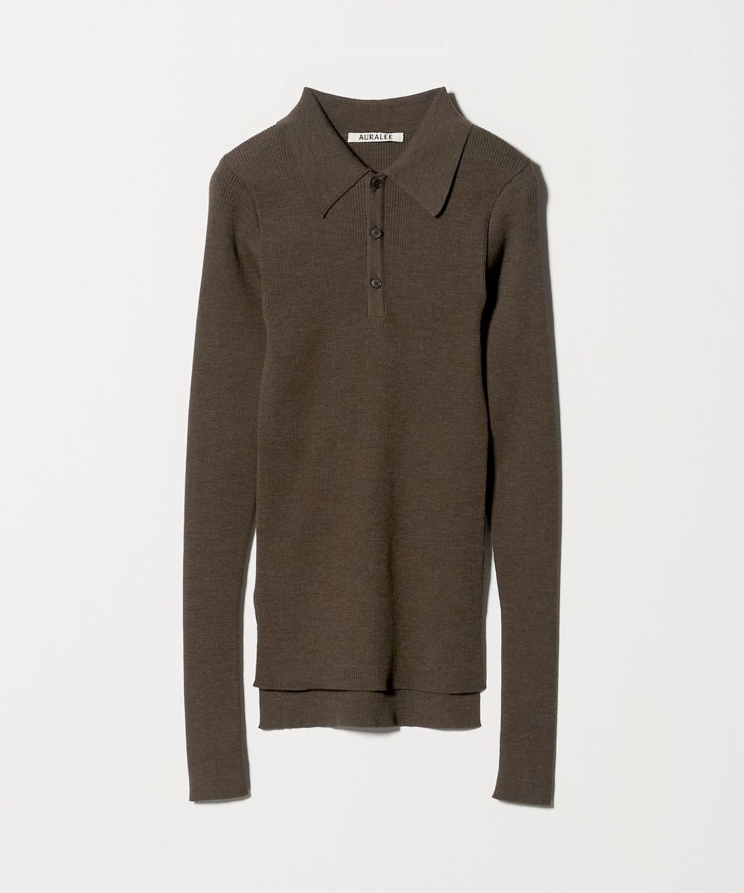 【よるさま】AULAREE リブ ポロニット ブルー レディース size1 ポロエリラメニット｜WOMEN｜250HAT70-447H｜AZUL BY MOUSSY