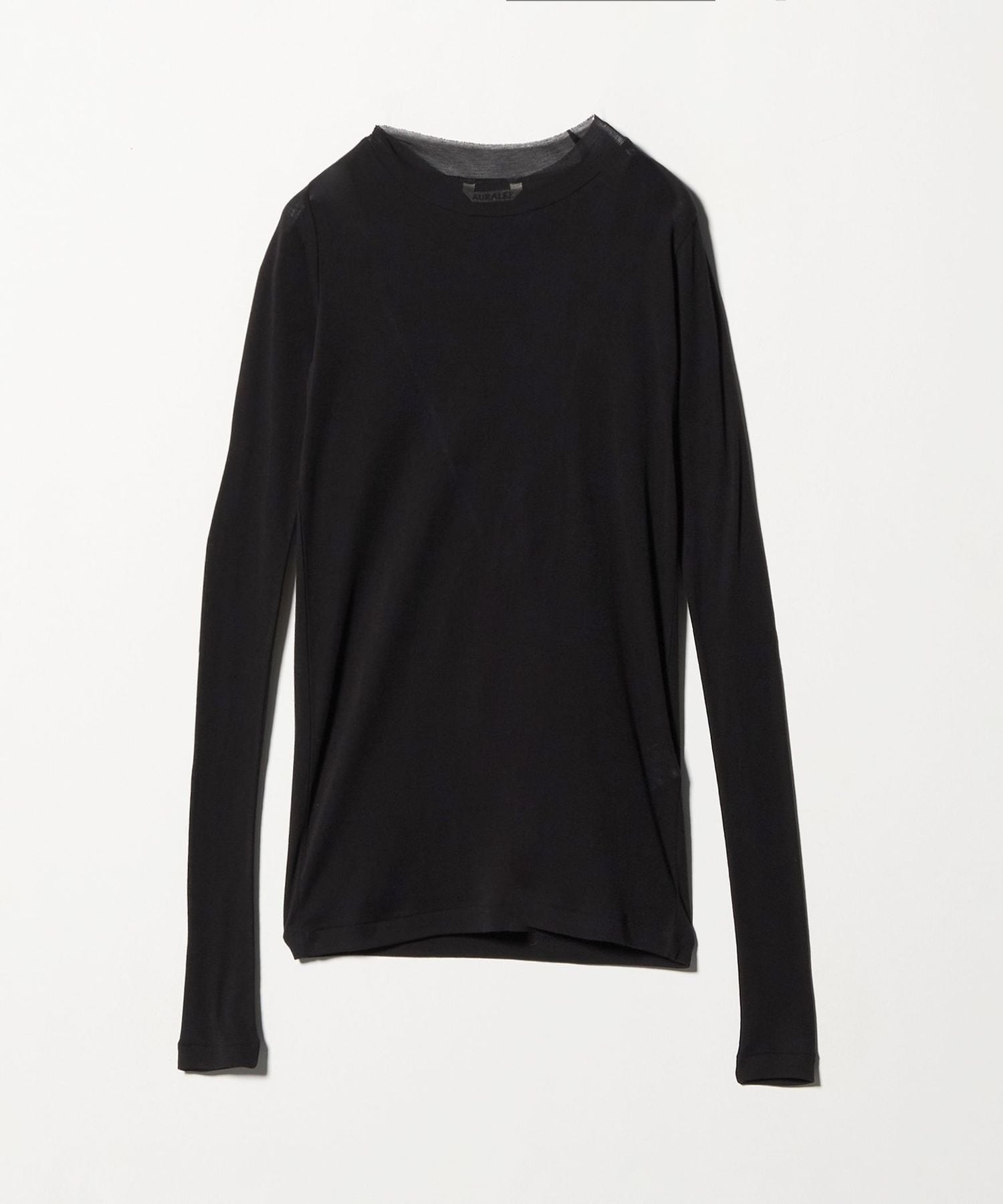 AURALEE ブラック 長袖 Tシャツ サイズ1 AURALEE>シアー リブ ロングスリーブ カットソー