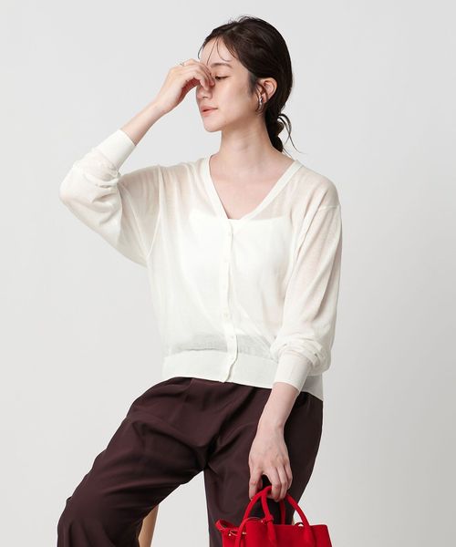 UNITED ARROWS/シアーVネックニットカーディガン ― ウォッシャブル ―/カーディガン / ボレロ