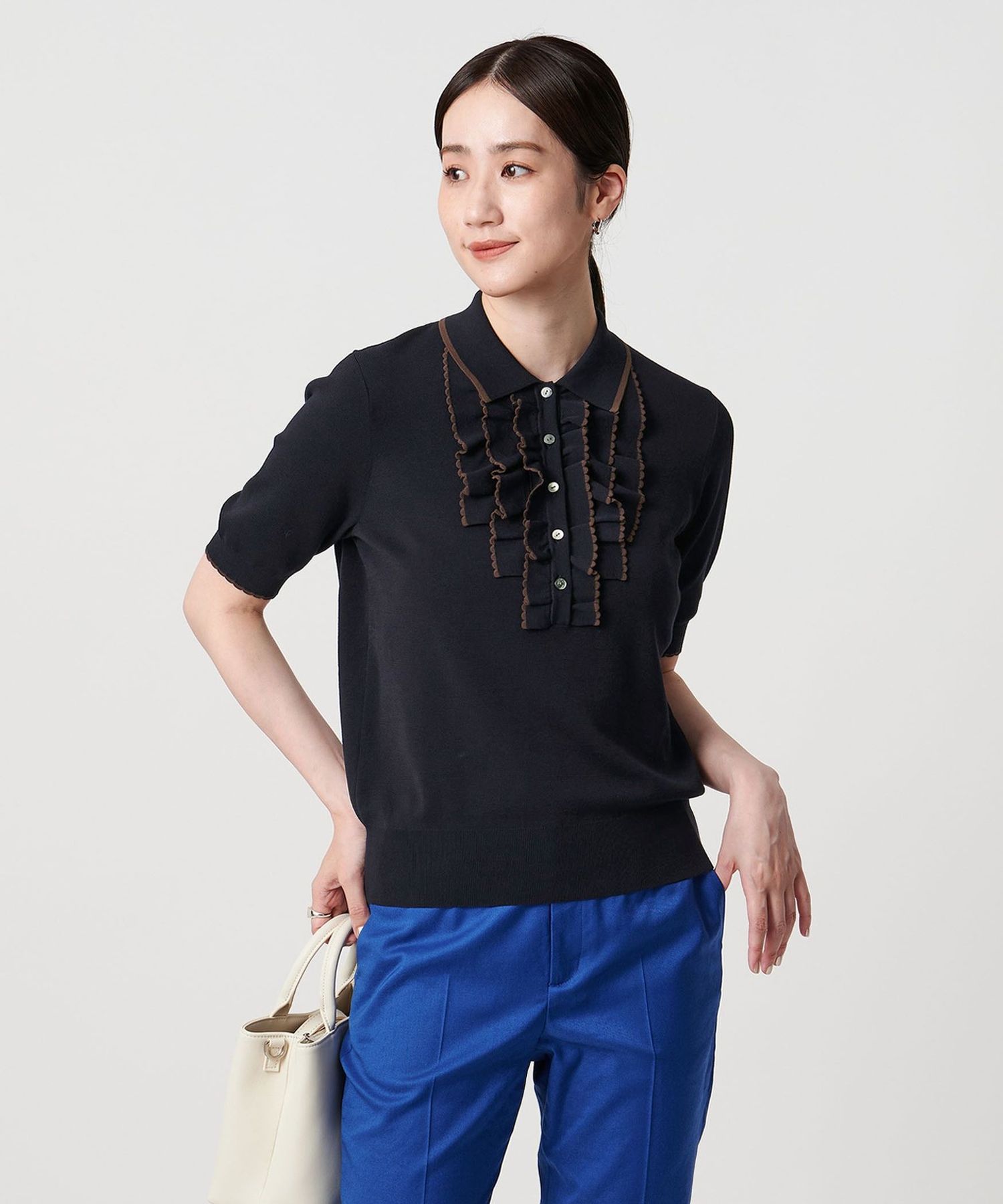ユナイテッドアローズ　スカラップレースショートスリーブニット UNITED ARROWS（ユナイテッドアローズ）の「スカラップレース