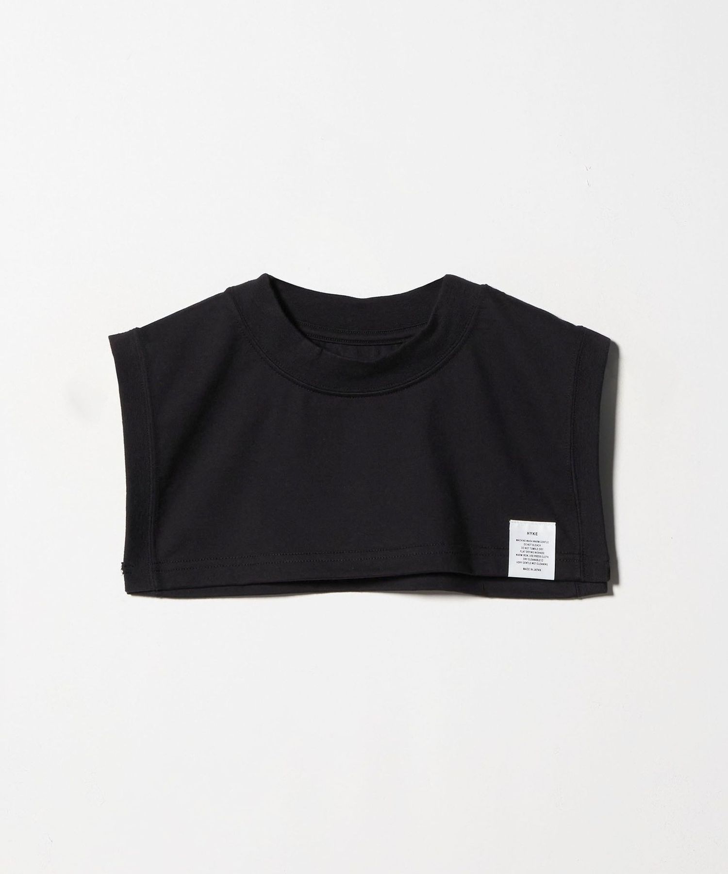 HYKE クロップド ロンT ショート丈Tシャツ ブラック HYKE>クロップド オーバー カットソー