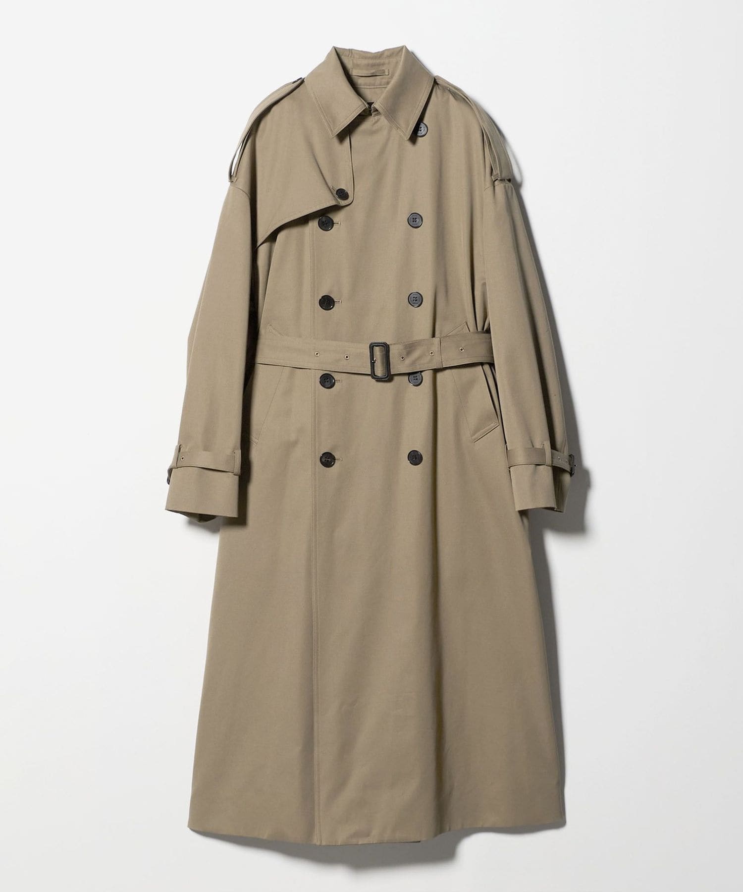 美品　ハイク　トレンチコート　ビッグフィット　ベージュ　1 TRENCH COAT /BIG FIT-トレンチコートビッグフィット-HYKE