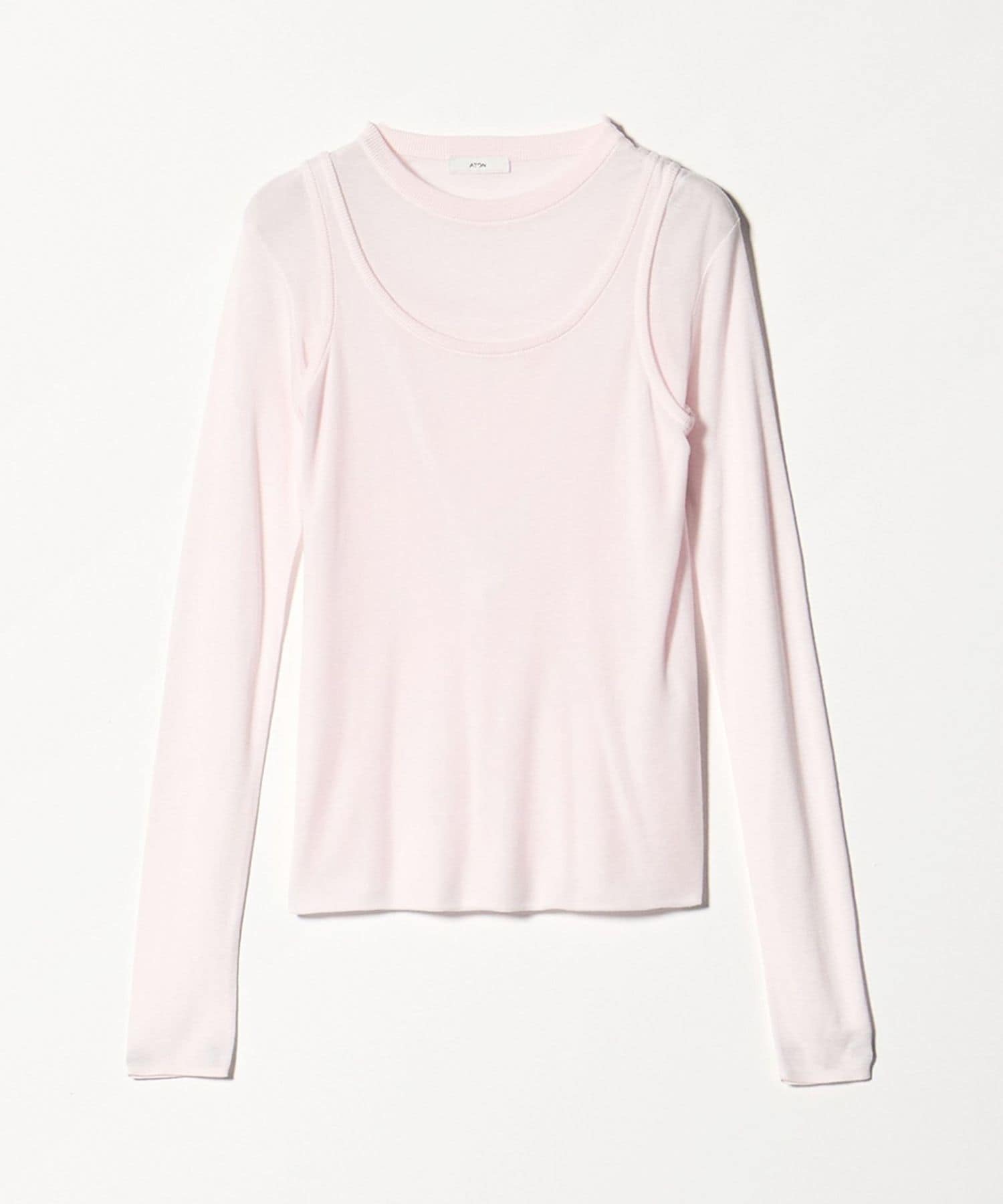 ATON＞リブタンクレイヤードカットソー