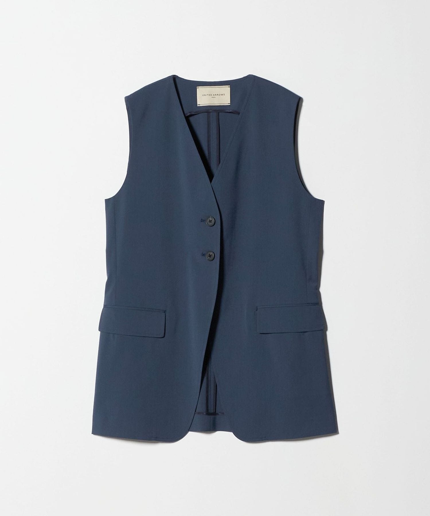 UNITED ARROWS Vネック ノーカラー ミドル ベスト UNITED ARROWS（ユナイテッドアローズ）の「Vネック ノーカラー