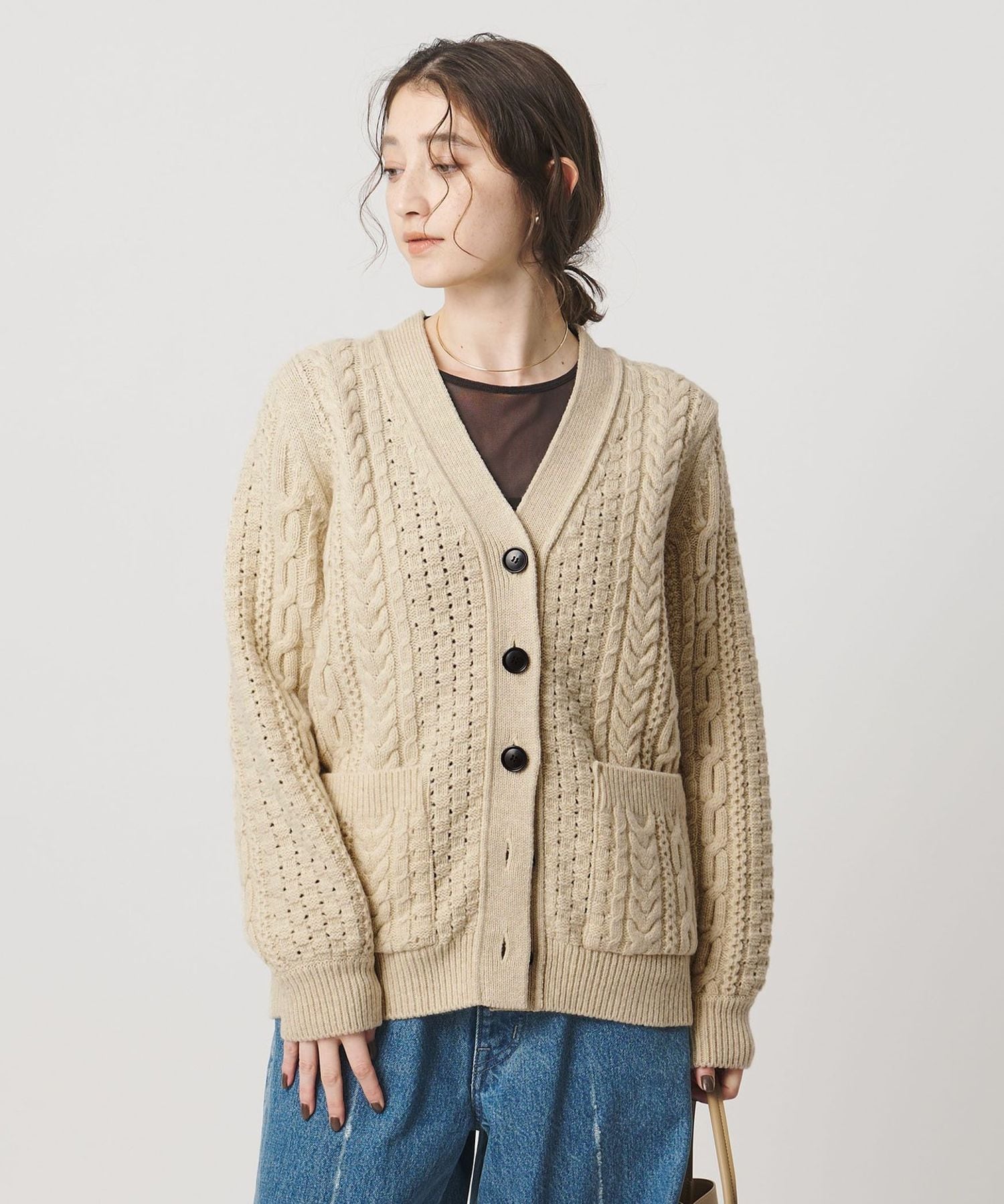 S*B様 ユナイテッドアローズ ケーブルニットカーディガン XL ブラウン S*B様 ユナイテッドアローズ ケーブルニットカーディガン XL