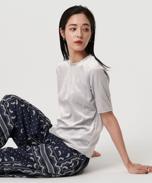 UNITED ARROWS/ベロア Tシャツ ウォッシャブル/Tシャツ / カットソー