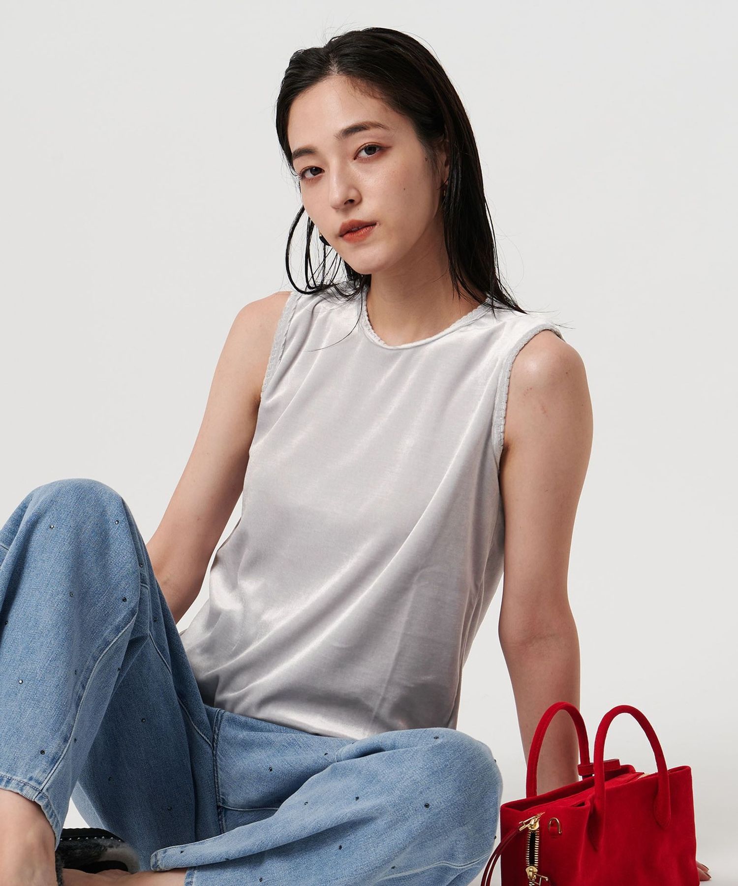 tシャツ ベロア ノースリーブ Tシャツ ウォッシャブル レディース UNITED ARROWS tシャツ ベロア ノースリーブ Tシャツ
