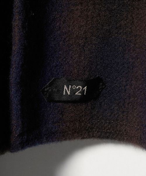 N°21＞チェック ポンチョ