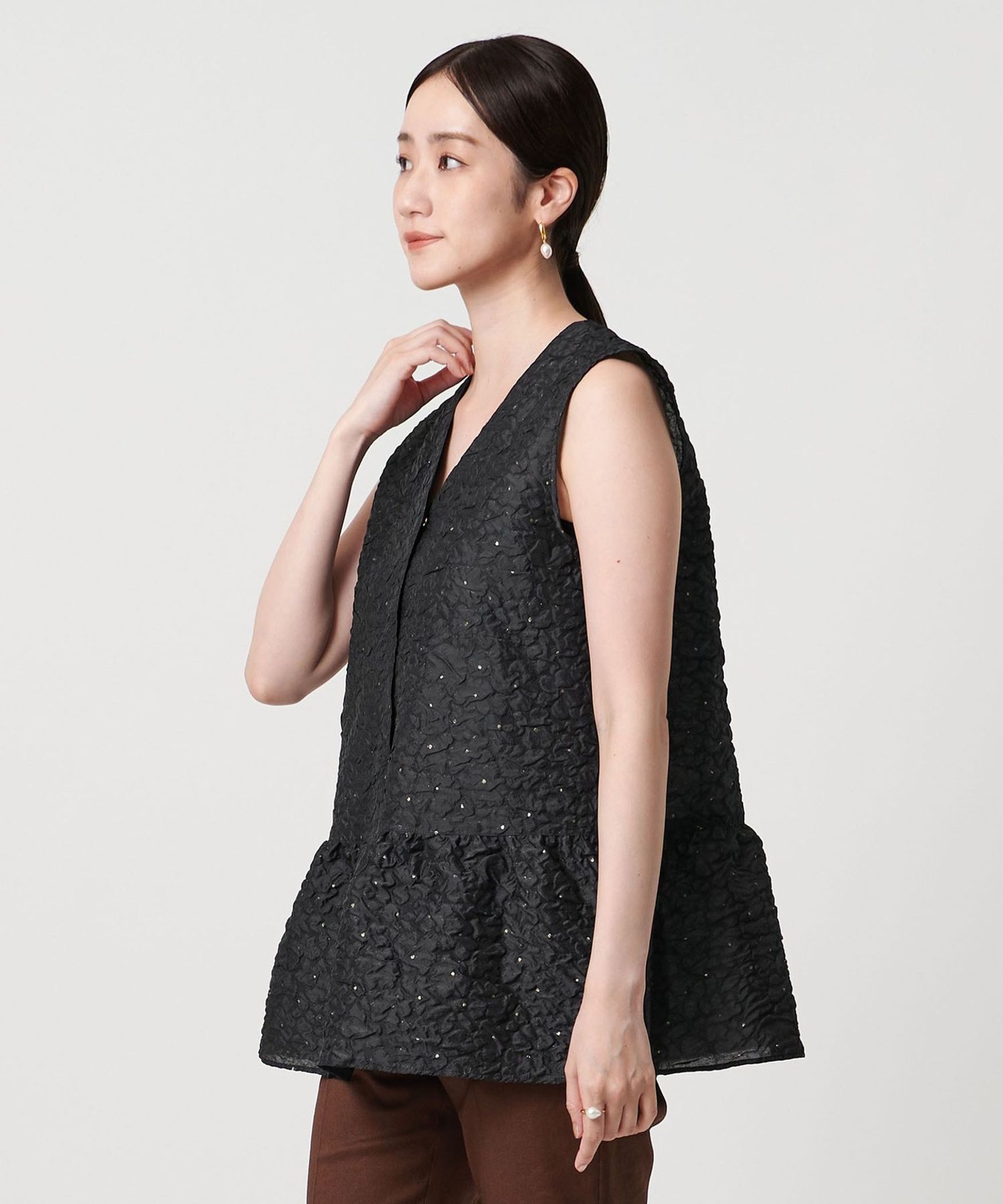 UNITED ARROWS ジャガードベスト UNITED ARROWS ベスト ジレ フラワージャガード レディース