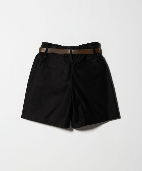 UNITED ARROWS & SONS ショートパンツ　黒　S SYSTEM＞ベルト ショートパンツ
