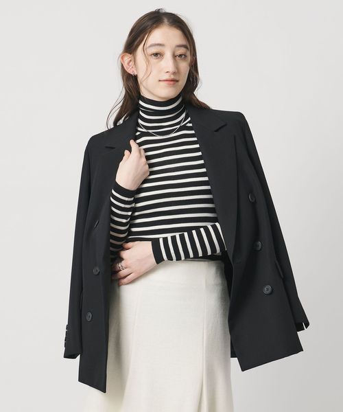 UNITED ARROWS/リブ ボーダー タートル ニット/ニット / セーター