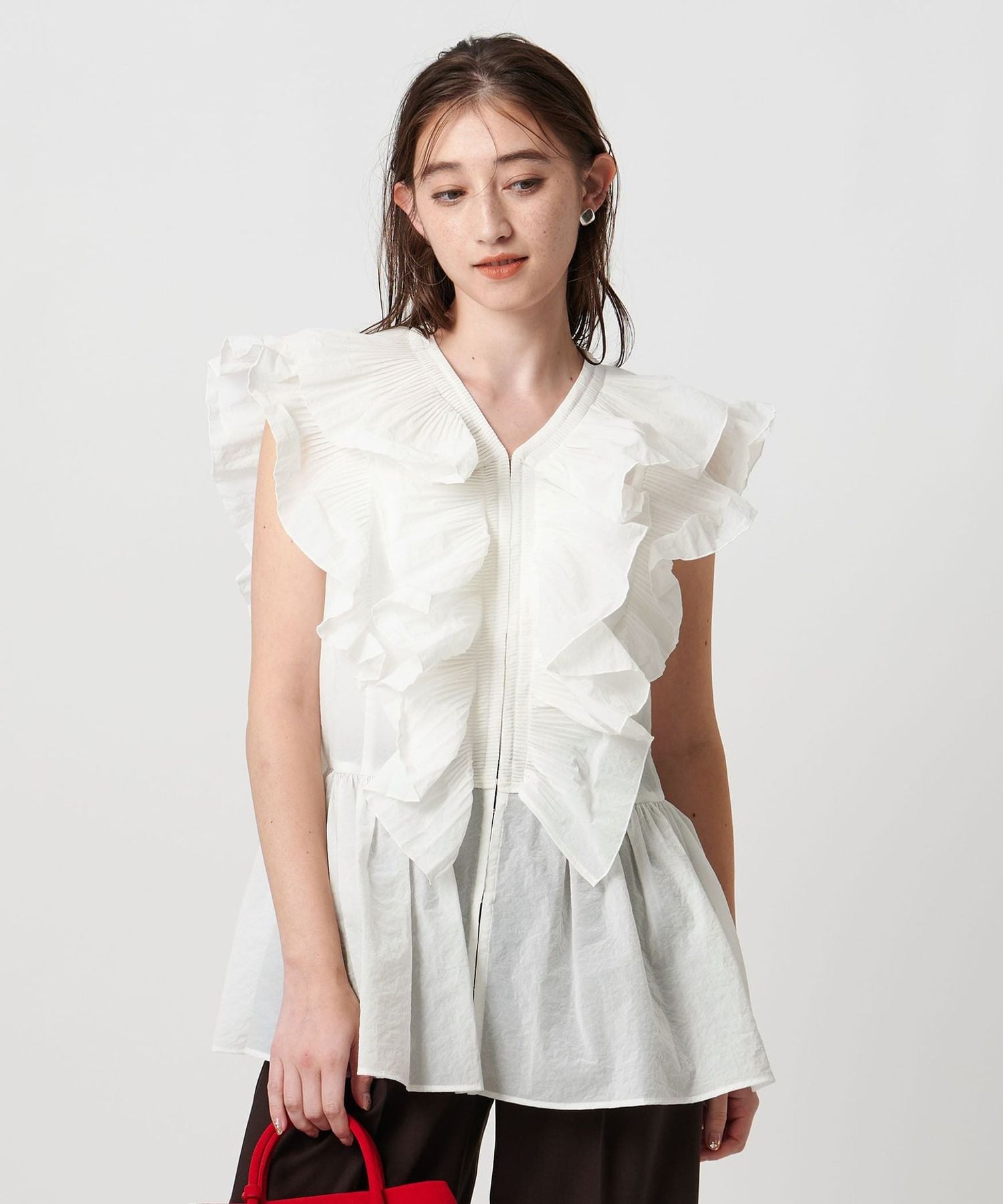 united arrows カシュクール フリルギャザー ブラウス UNITED ARROWS（ユナイテッドアローズ）の「カシュクール フリル
