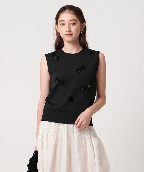 UNITED ARROWS/スパンコール 3D フラワー ベスト/ベスト