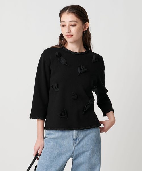 UNITED ARROWS/BROCHE  フラワーモチーフ ニット/ニット / セーター