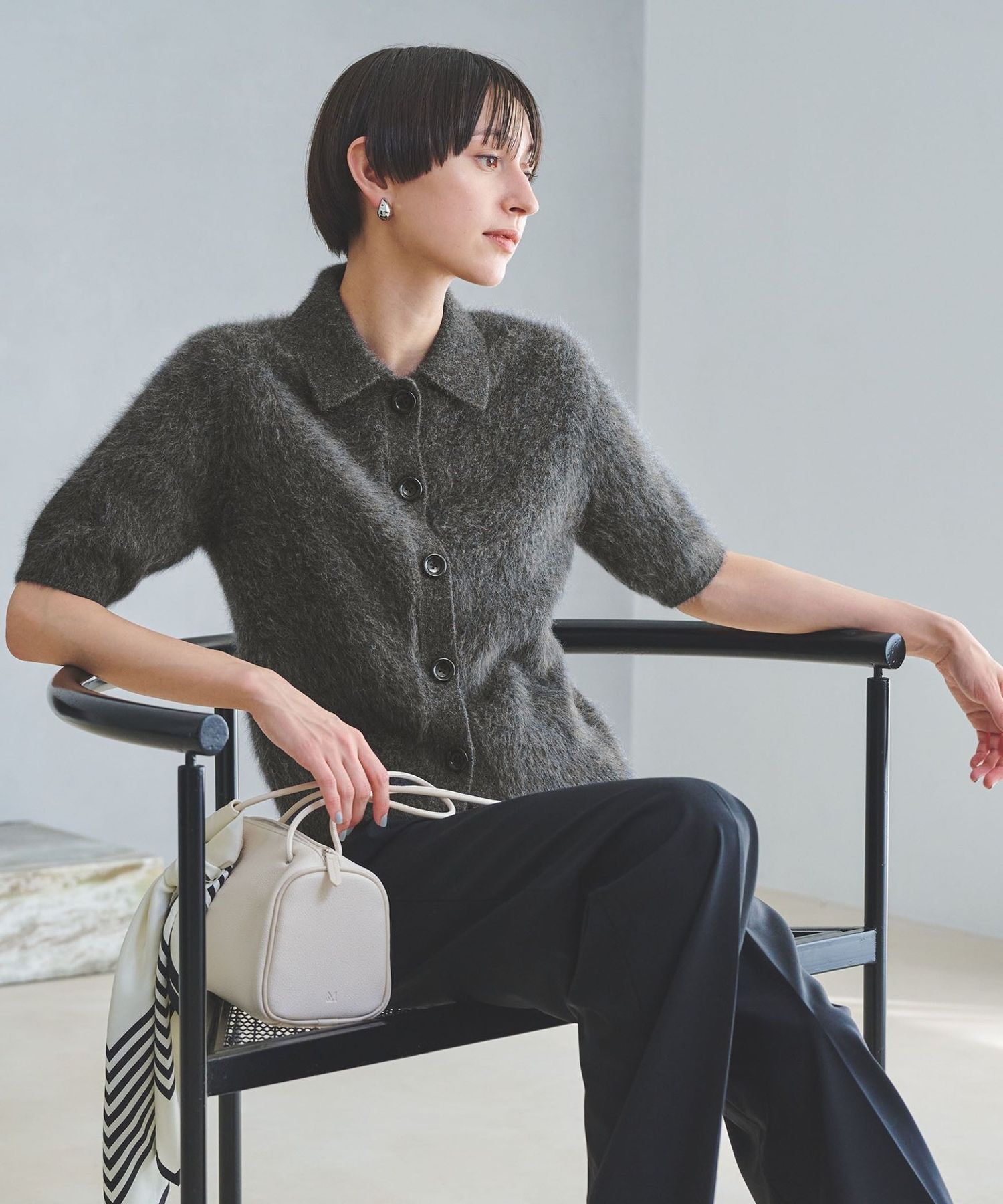 ＜MARW UNITED ARROWS＞5分袖 ショート シャツ　ホワイト MARW UNITED ARROWS ブラウス シャツ 「MARW ARROWS」5分袖