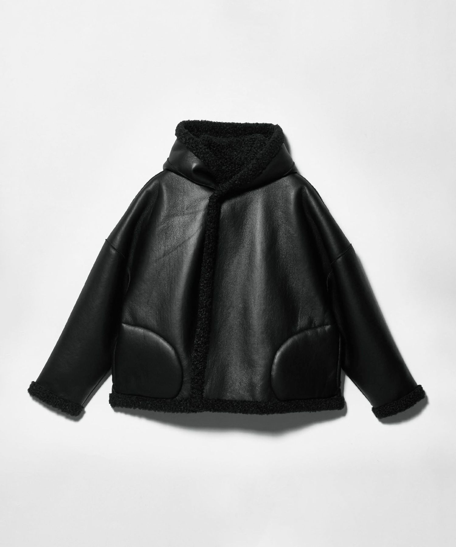 VACHEMENT＞レザーライク ボア コンビ ジャケット