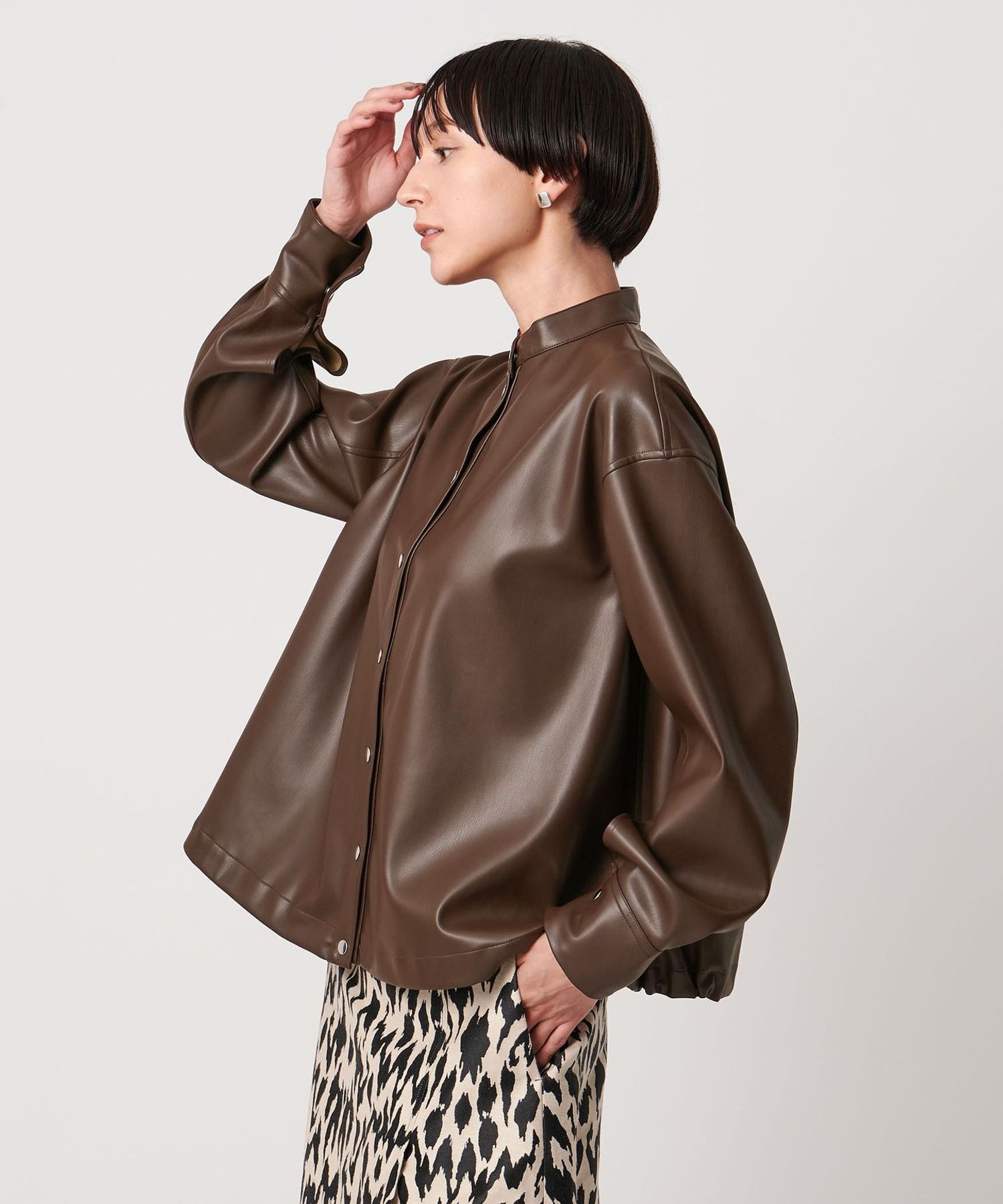 【CINOH】 レザーシャツ CINOH】 レザーシャツ