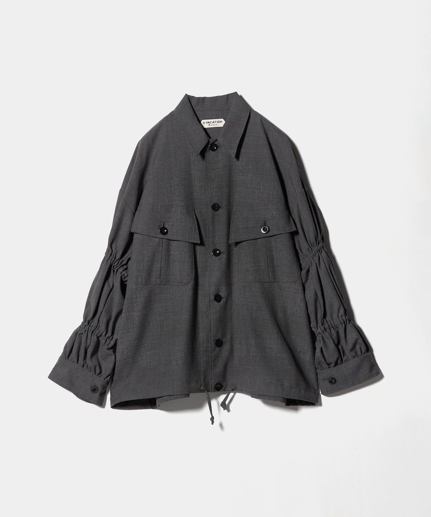 A VACATION＞ギャザー サファリ シャツ