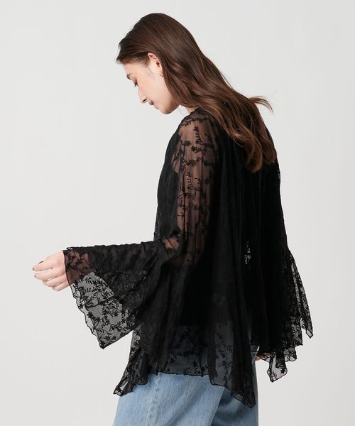 ユナイテッドアローズ 22SS イレギュラーフリル ブラウス 半袖 UNITED ARROWS ブラウス シャツ シアー イレギュラー フリル