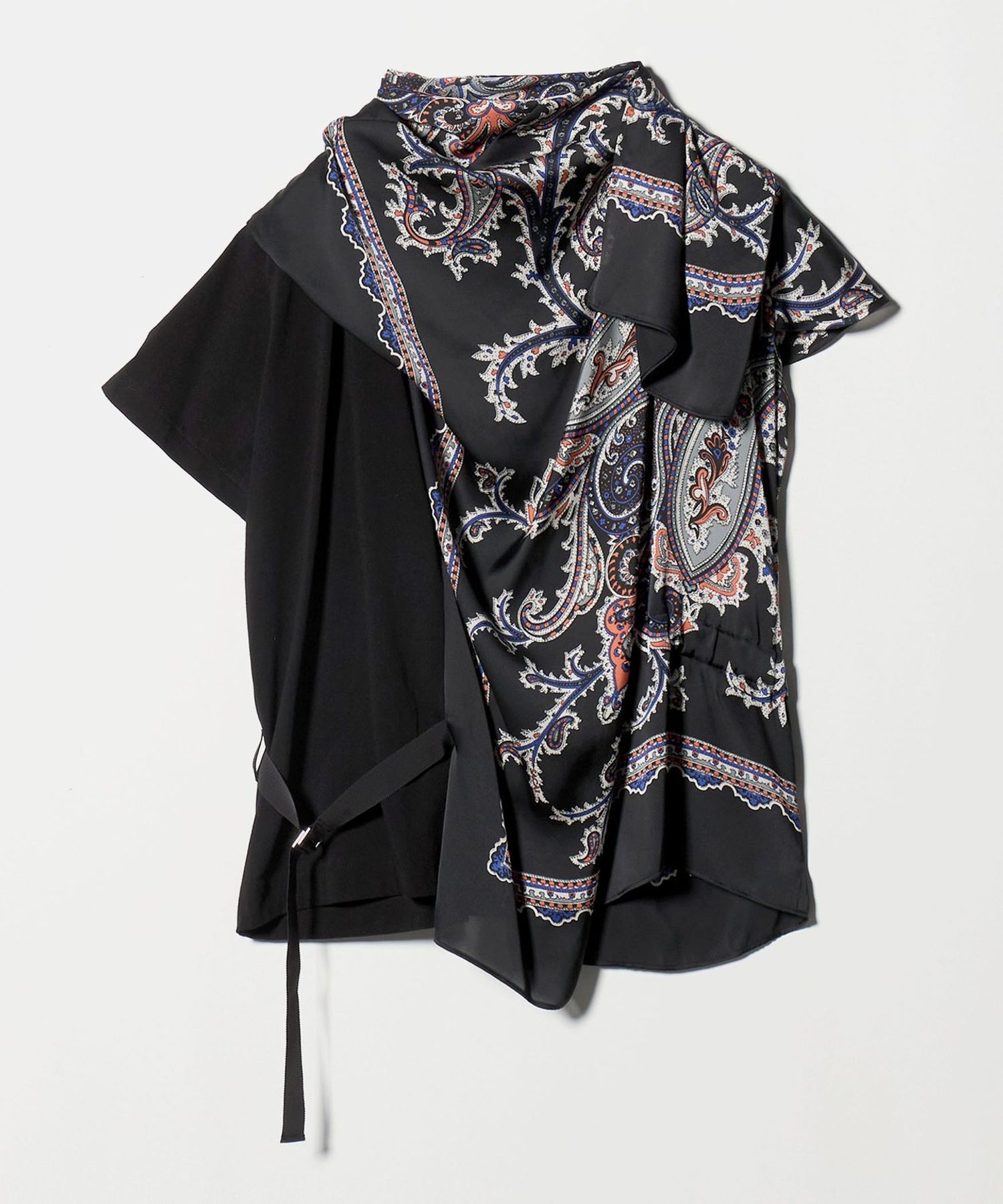 【値下げ】sacai サカイ 2021SS トップス スカーフ ドッキング sacai＞スカーフ ドッキング Tシャツ